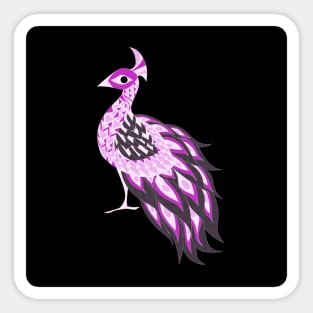 purple peacock bird with royal feathers ecopop Sticker